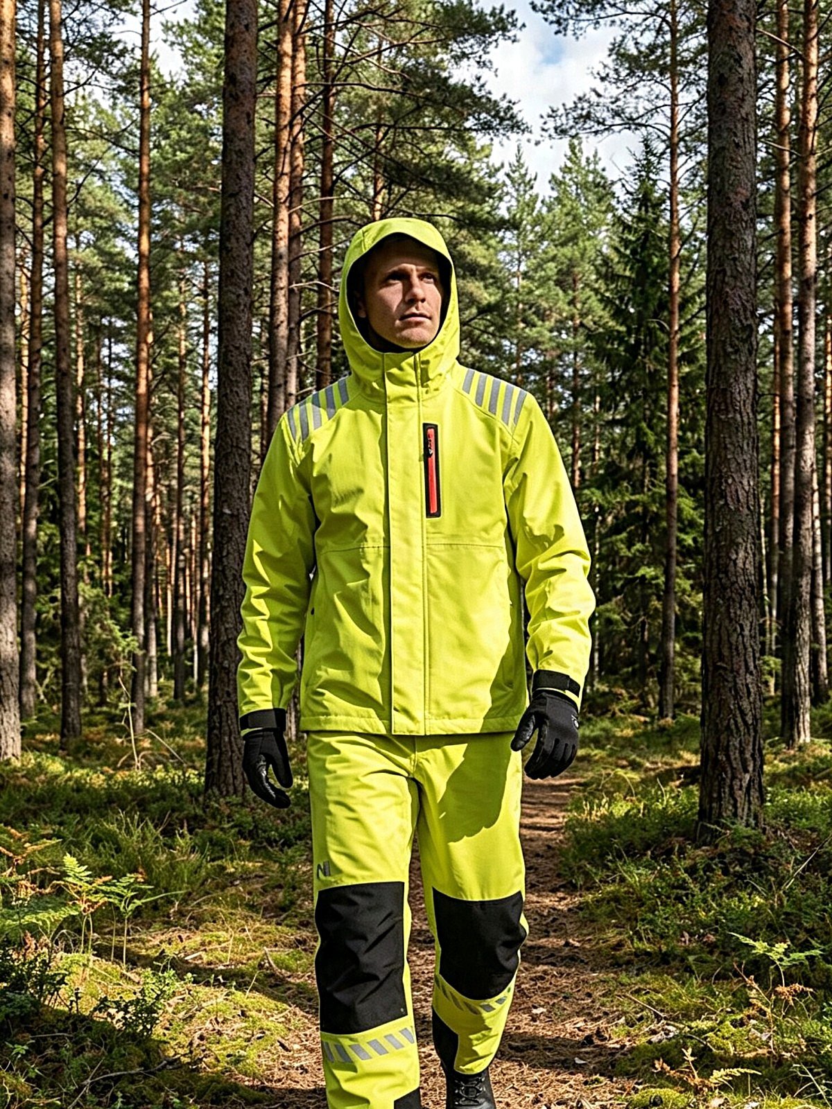 Nordic Hi-Vis Rain Set — Jacket & Trousers