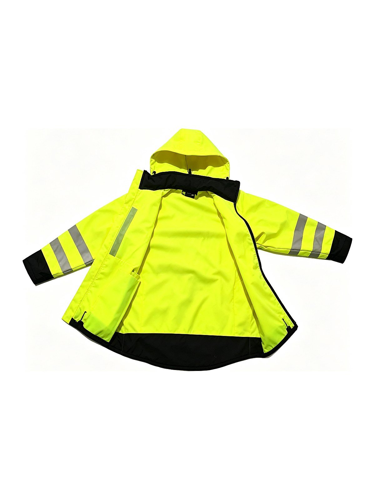 Hi-Vis Rain Jacket — Fleece-Lined Hooded
